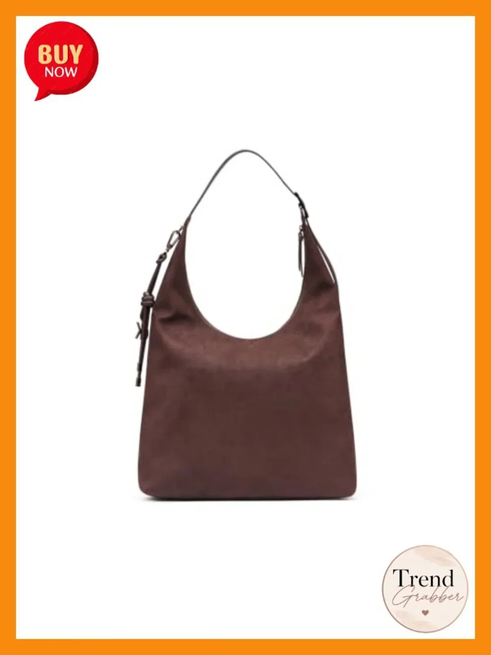Faux Suede Large Hobo Shoulder Bag Adjustable Strap